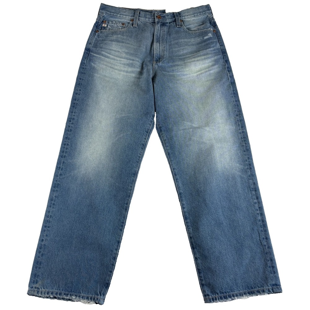 AG Adriano Goldschmied Jeans Mens 31 Blue Denim Authentic Straight Leg Grunge